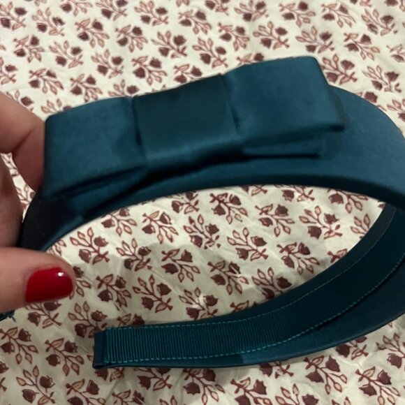 Authentic Miu Miu satin headband in teal main image 5